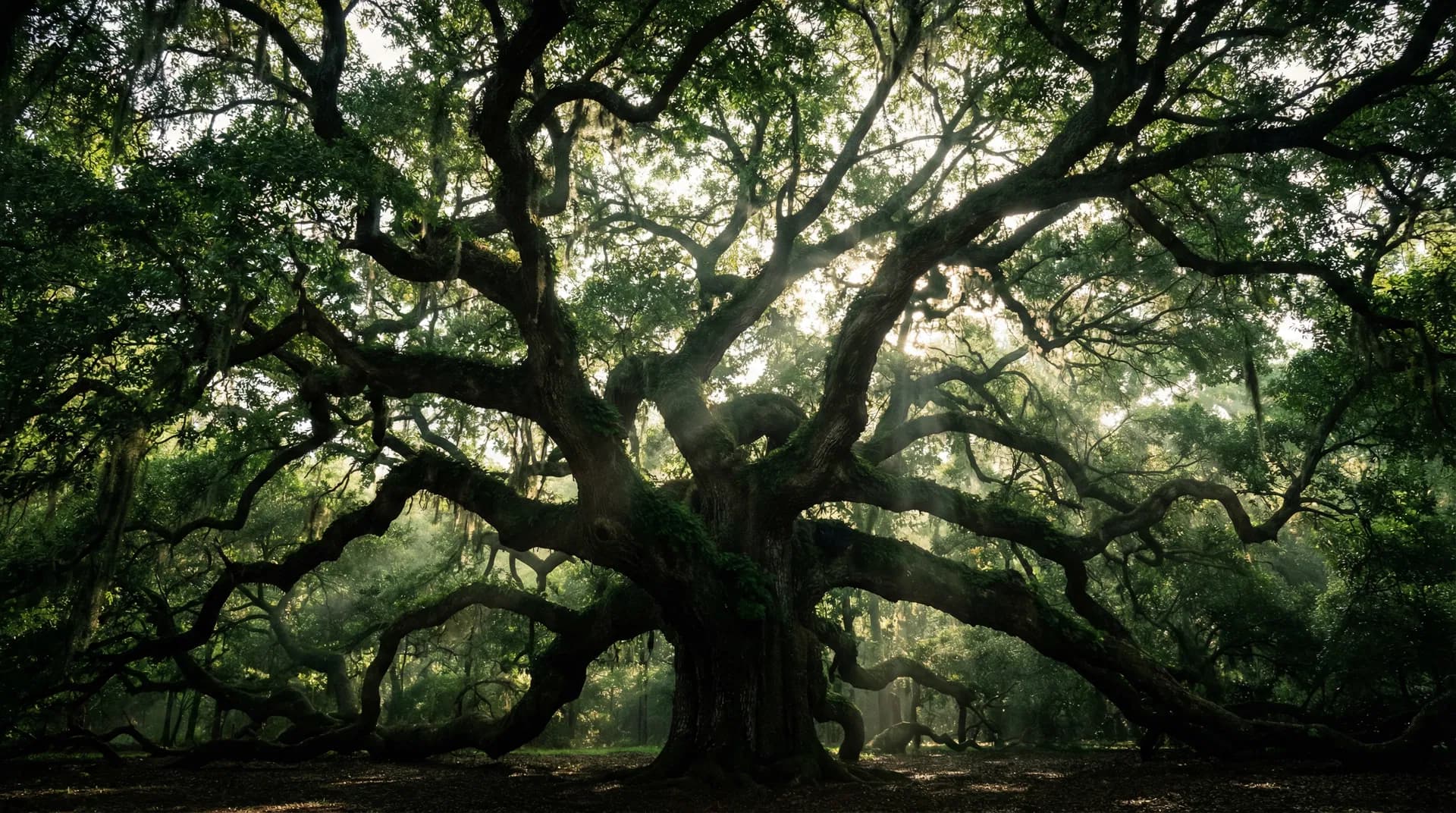 Beautiful oak tree canopy in Fort Bend County