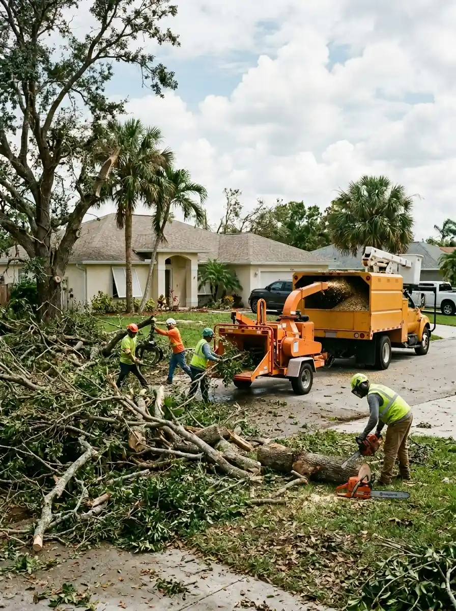 Tree removal work in progress